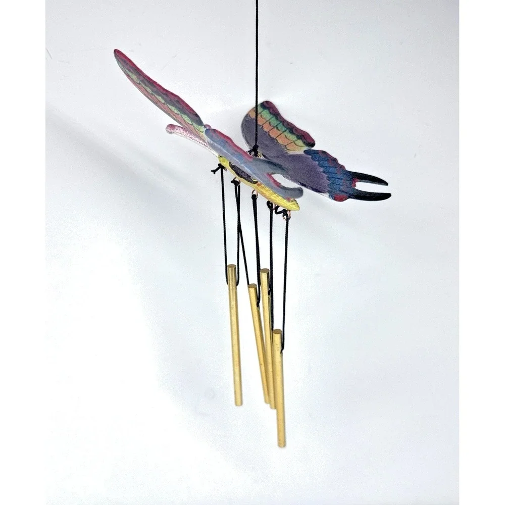 Vintage Colorful Butterfly Wind Chime Hanging Decor Spring Garden Patio Decor